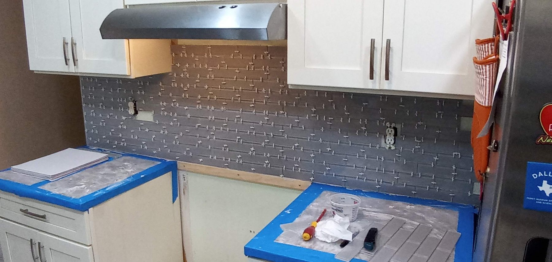 Backsplash installation